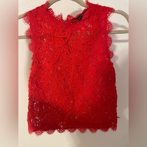 Red lace top